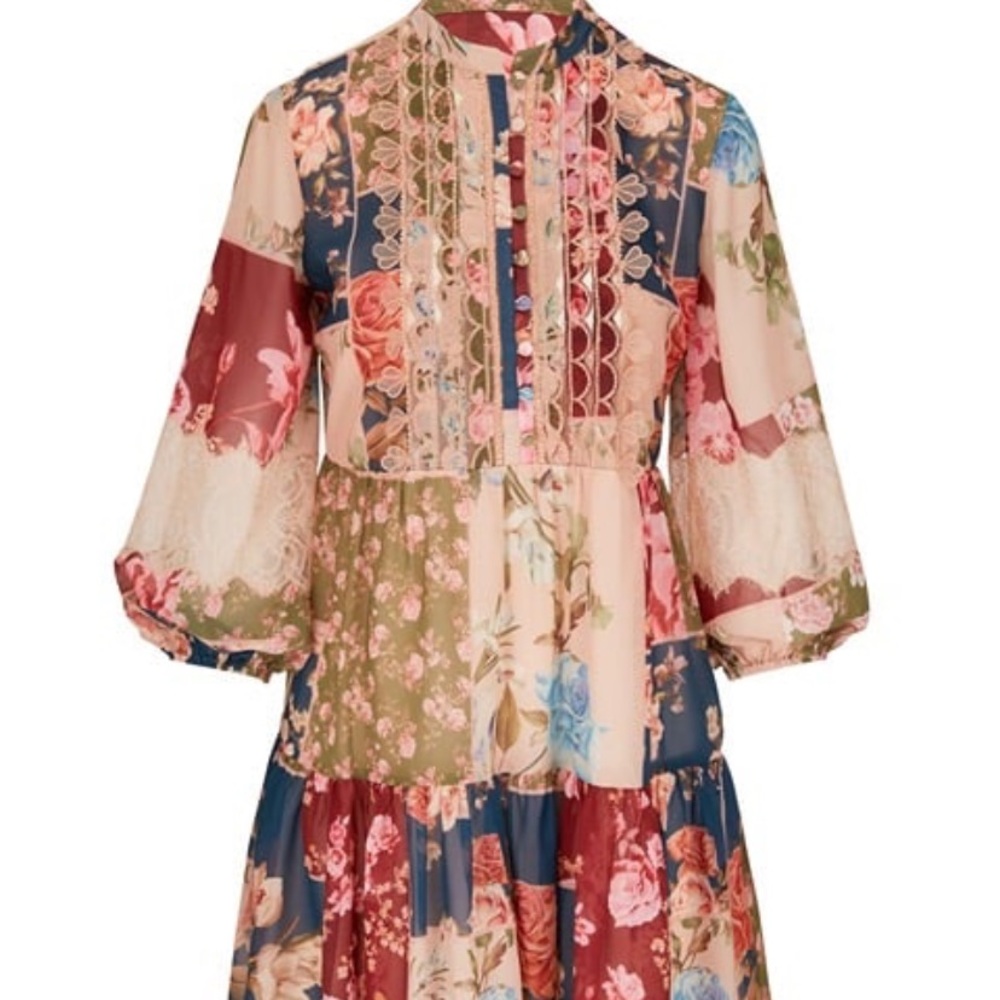 SACHIN + BABI Moyer Floral Patchwork Multicolor Dress